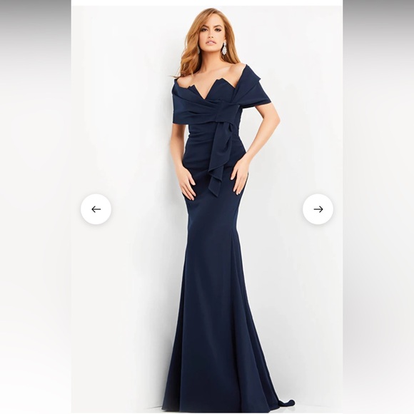 Jovani 06403 Black Ruched Dress without Wrap - Picture 1 of 14